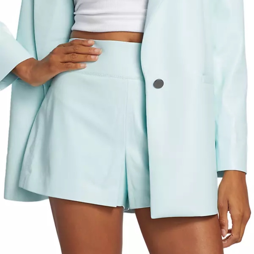 Alice and Olivia Donald vegan leather shorts